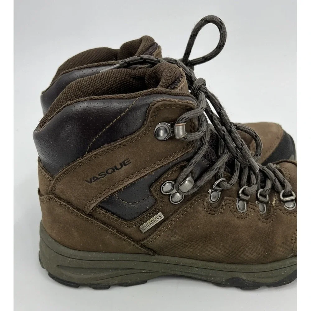 Vasque Kids Youth Brown Suede Waterproof Hiking Trail Boots Size 4
